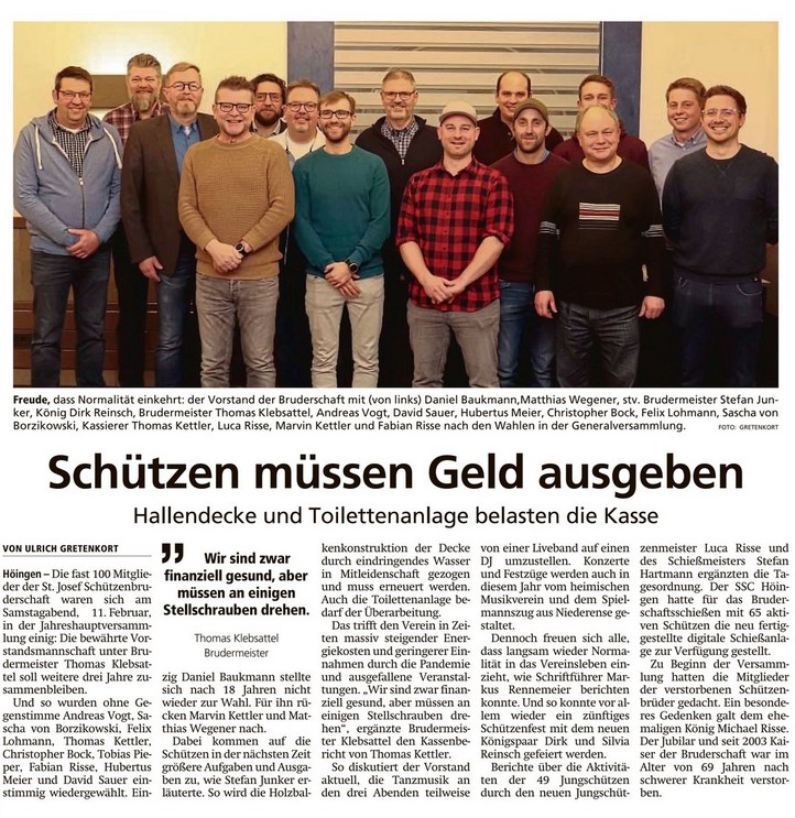 Read more about the article Bericht Generalversammlung 2023 (Quelle WA 14.02.23)